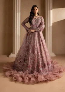 Lavender Pakistani Wedding Dress – Royal Maxi and Dupatta Style